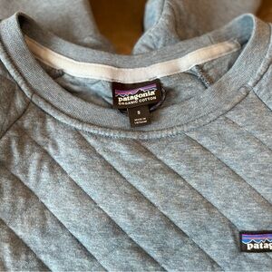 Patagonia Organic Cotton Quilt Crew Sweater womens sz Small blue